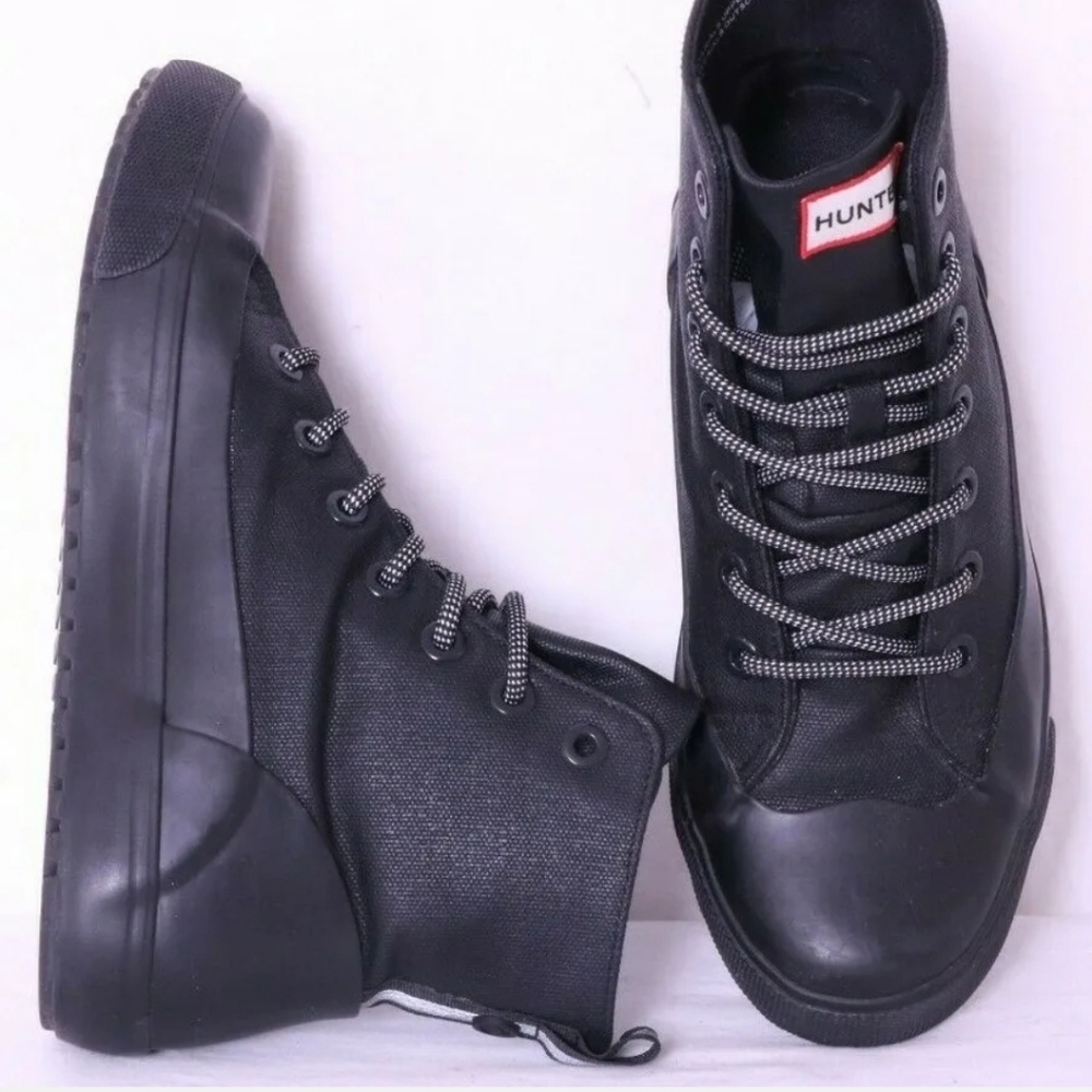 Hunter Target Black Dipped Lace-Up High Top Boots Shoes Men's US 5 Women's 7
